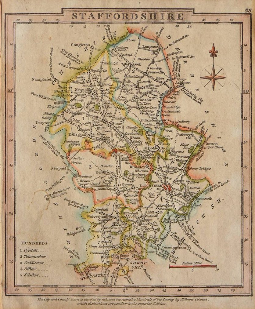 Map of Staffordshire - Cooke